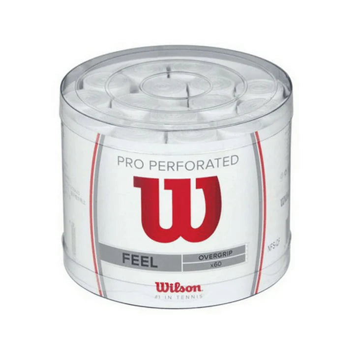 Wilson Pro Feel Perforated White Single Overgrip (5 pcs)