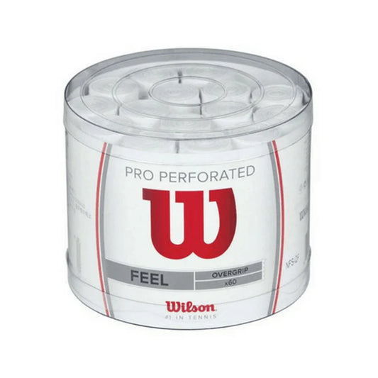 Wilson Pro Feel Perforated White Single Overgrip (5 pcs)